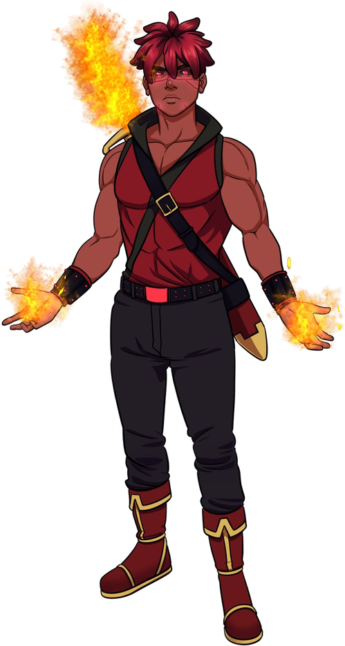 Kaen, full-body character design
